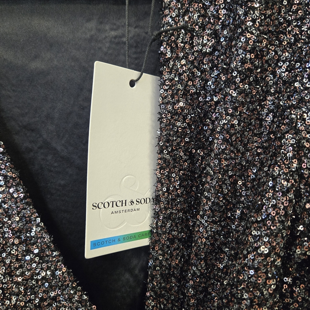 NWT Scotch & Soda Black Sequin Long Sleeve Dress - Picture 3 of 5
